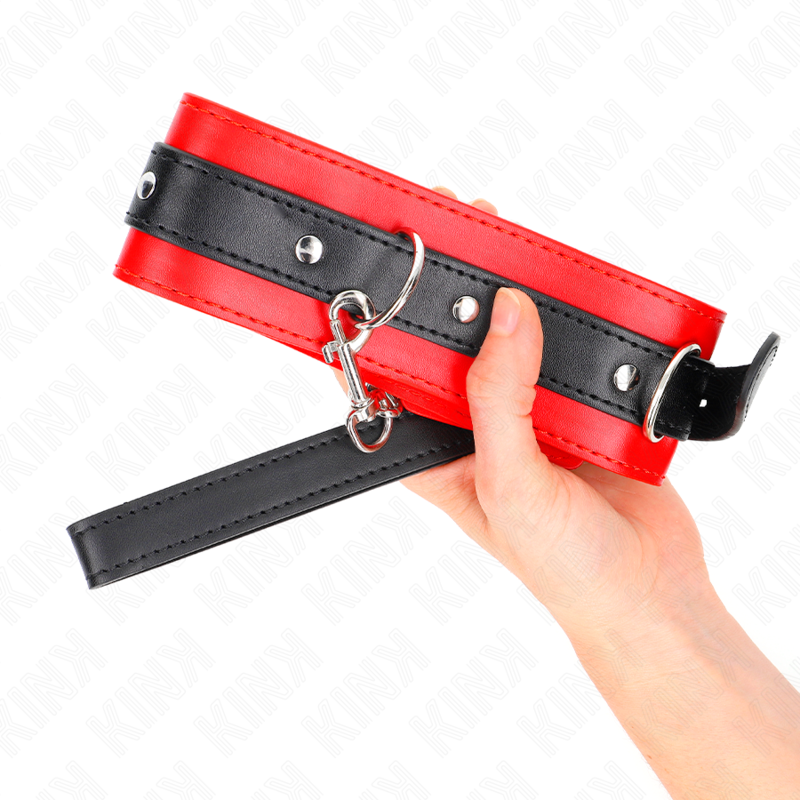 KINK Halsband mit Gürtel & Riemen – 65 cm Rot | Breite 4,5 cm für sinnliche und diskrete Momente