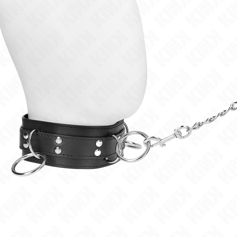 KINK 3-Ring-Sklaverei-Halskette mit Band 80 cm – BDSM & Fetisch | Secret Pulse bei Secret Pulse im Erotikshop