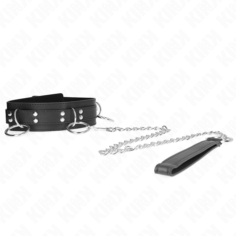 KINK 3-Ring-Sklaverei-Halskette mit Band 80 cm – BDSM & Fetisch | Secret Pulse hochwertiges Zubehör