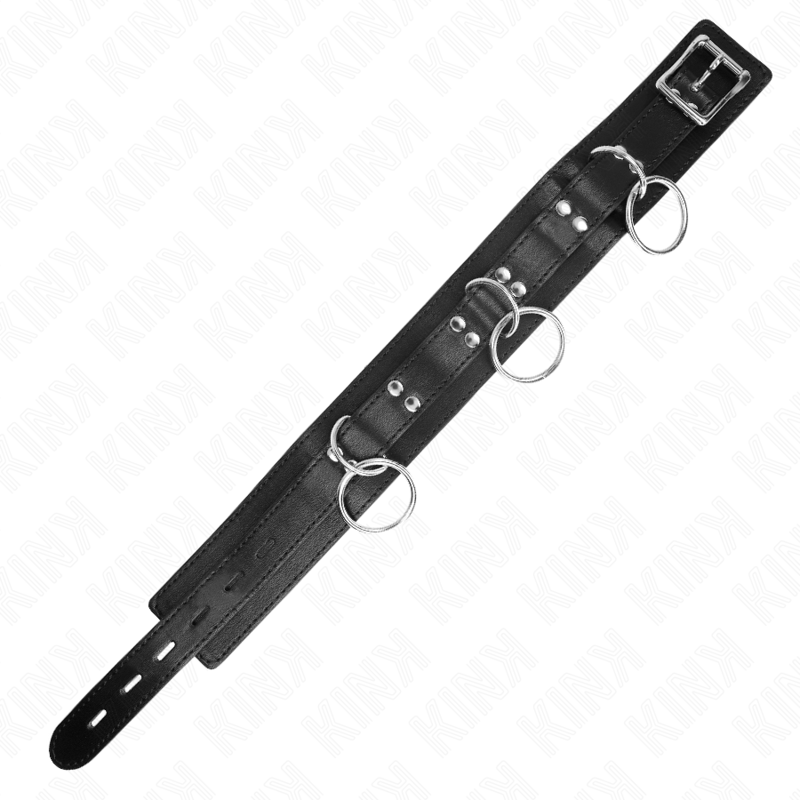 KINK 3-Ring-Sklaverei-Halskette mit Band 80 cm – BDSM & Fetisch | Secret Pulse bei Secret Pulse im Erotikshop
