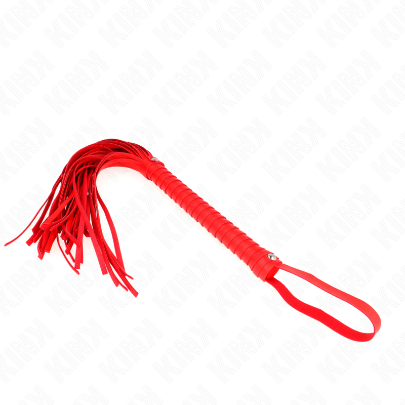 KINK Peitsche mit rotem strukturiertem Griff 48,5 cm – Bondage & BDSM | Secret Pulse Bondage-Fessel diskret online kaufen