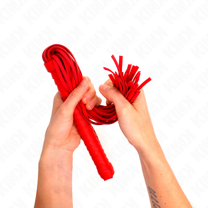 KINK Peitsche mit rotem strukturiertem Griff 48,5 cm – Bondage & BDSM | Secret Pulse bei Secret Pulse im Erotikshop