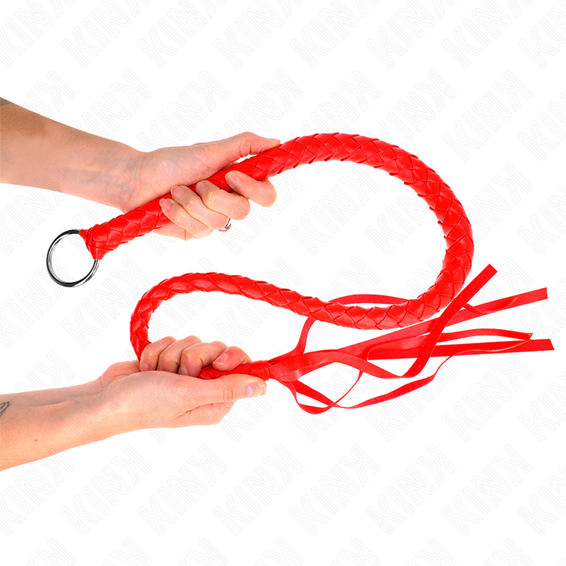 KINK Schlangenpeitsche mit rotem Handring 65 cm – Bondage & BDSM | Secret Pulse Bondage-Fessel diskret online kaufen