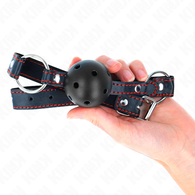 KINK - HOHLHARTER SCHWARZER BALLKNEBEL MODELL 2 65 x 2,5 CM für sinnliche und diskrete Momente
