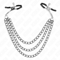 KINK Nippelklemmen mit 3 Ketten Schwarz – Verstellbare Brustklammern 20/23/28 cm | Secret Pulse Nippelklemme diskret online kaufen