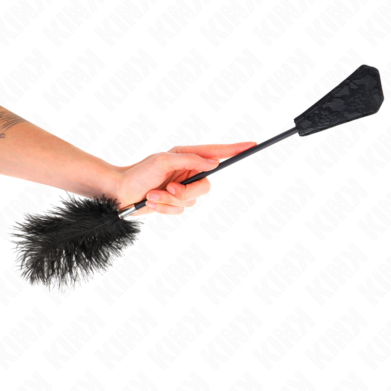 KINK - STRAUSSENFEDERN ZUM KITZELN MIT SPITZENPALETTE 56 CM hochwertiges Zubehör