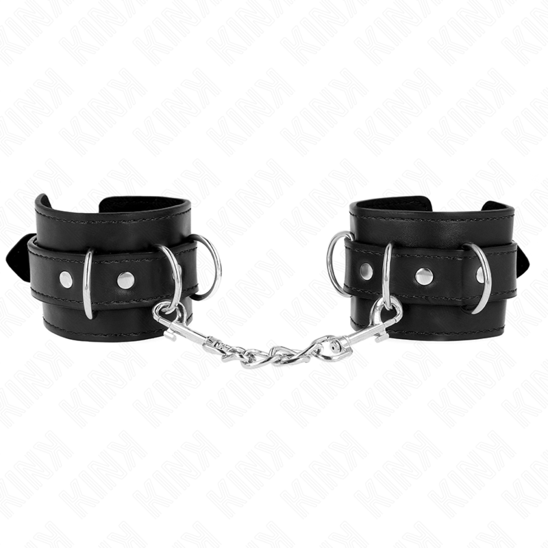 KINK - 3 D-RING HANDGELENKFESSELN VERSTELLBAR SCHWARZ 17,5-25 CM X 6 CM Bondage-Fessel diskret online kaufen