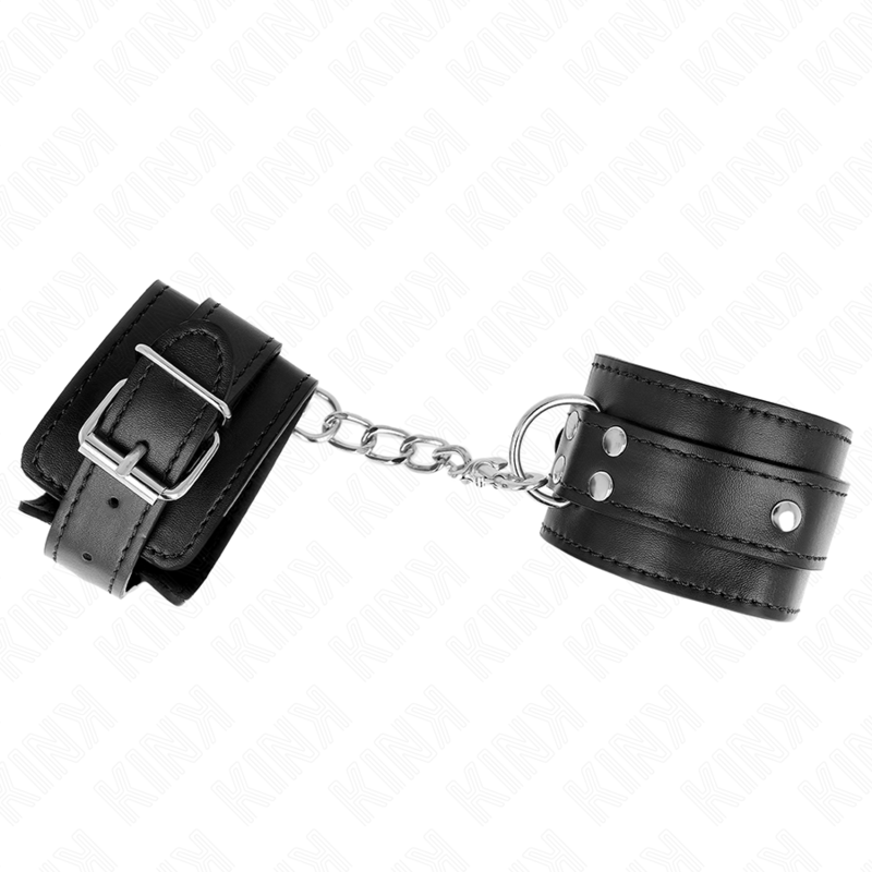 KINK - 3 D-RING HANDGELENKFESSELN VERSTELLBAR SCHWARZ 17,5-25 CM X 6 CM für sinnliche und diskrete Momente
