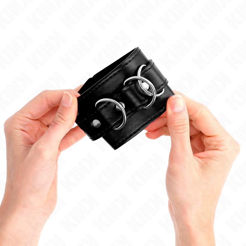 KINK - 3 D-RING HANDGELENKFESSELN VERSTELLBAR SCHWARZ 17,5-25 CM X 6 CM Bondage-Fessel diskret online kaufen