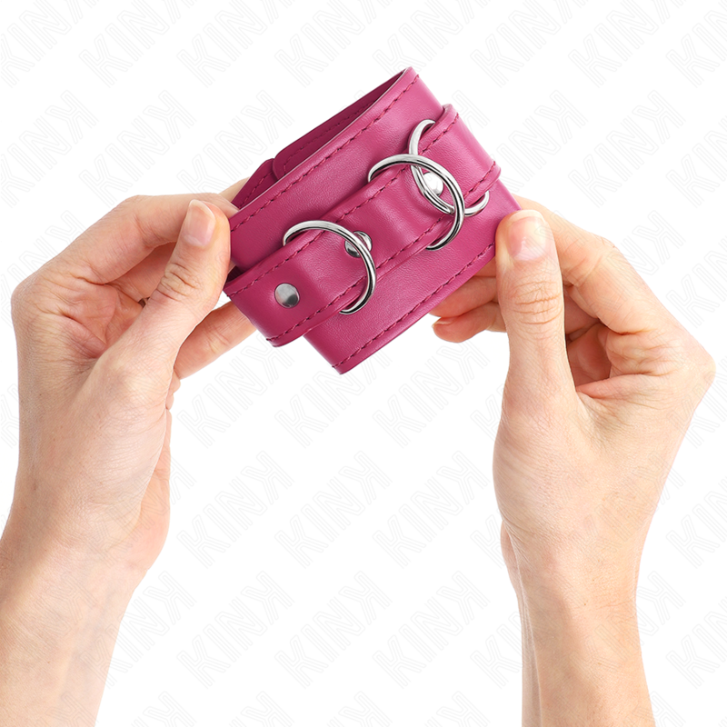 KINK - 3 D-RING HANDGELENKFESSELN VERSTELLBAR ROSA 17,5-25 CM X 6 CM hochwertiges Zubehör