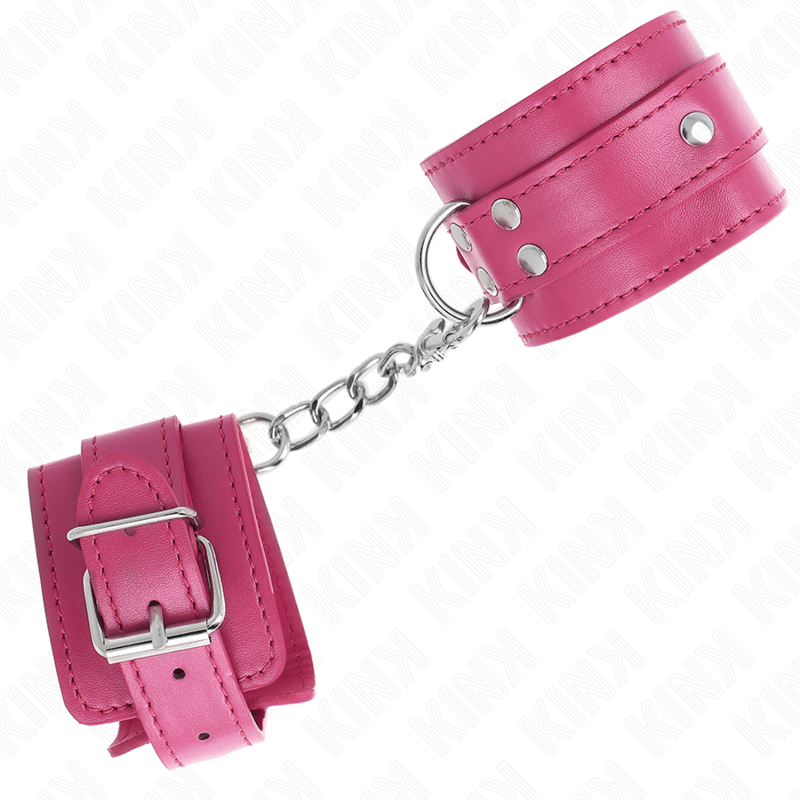 KINK - 3 D-RING HANDGELENKFESSELN VERSTELLBAR ROSA 17,5-25 CM X 6 CM bei Secret Pulse im Erotikshop