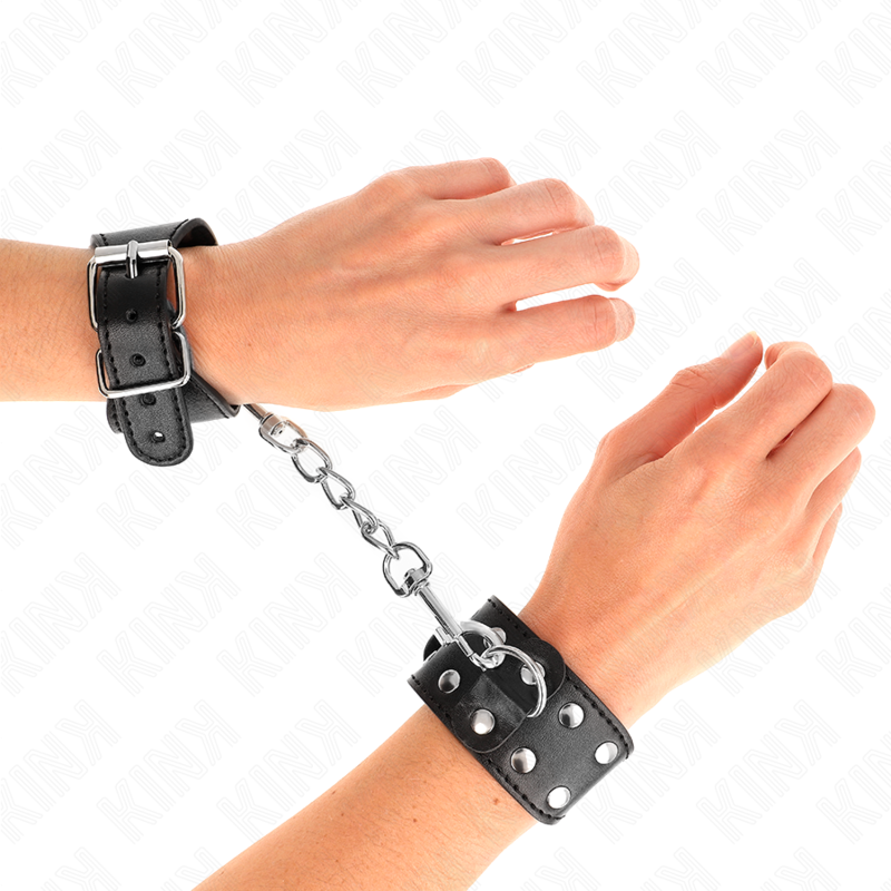 KINK - ARMBÄNDER MIT DOPPELTER REIHE VERSTELLBARER NIETEN SCHWARZ Produktansicht und Details