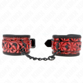 KINK - HANDGELENKFESSELN MIT RAUTENMUSTER, DUNKELROT, VERSTELLBAR 17-26 CM X 5,5 CM Bondage-Fessel diskret online kaufen