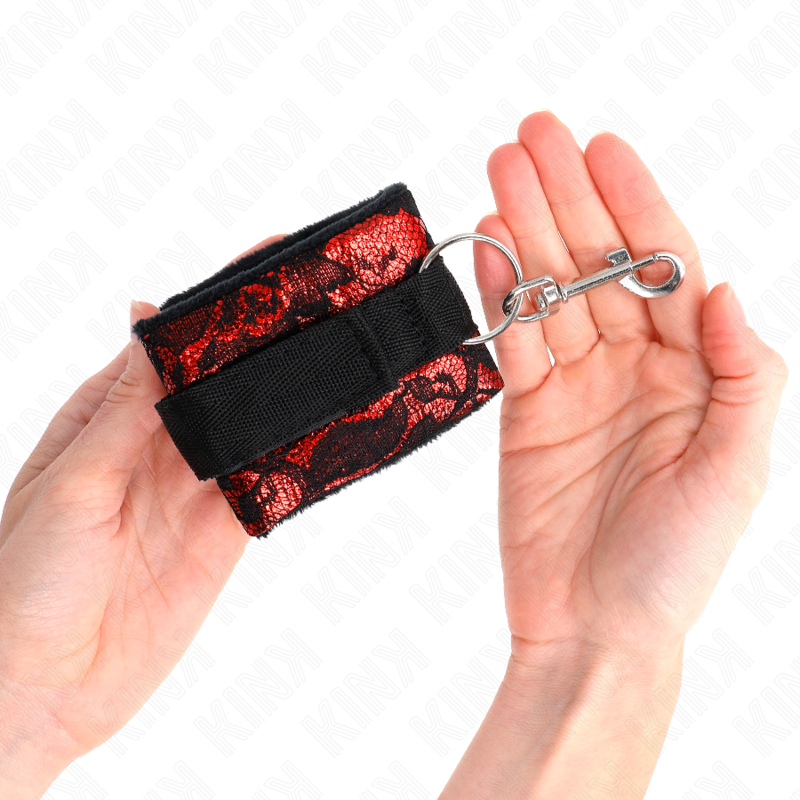 KINK - SCANDAL HANDGELENKSFESSELN ROT-SCHWARZ hochwertiges Zubehör