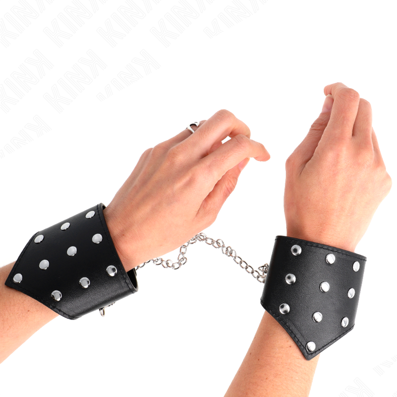 KINK - SCHWARZE ARMBÄNDER IM POINT-STIL MIT KETTE, VERSTELLBAR 17-23 CM X 8,5 CM Produktansicht und Details