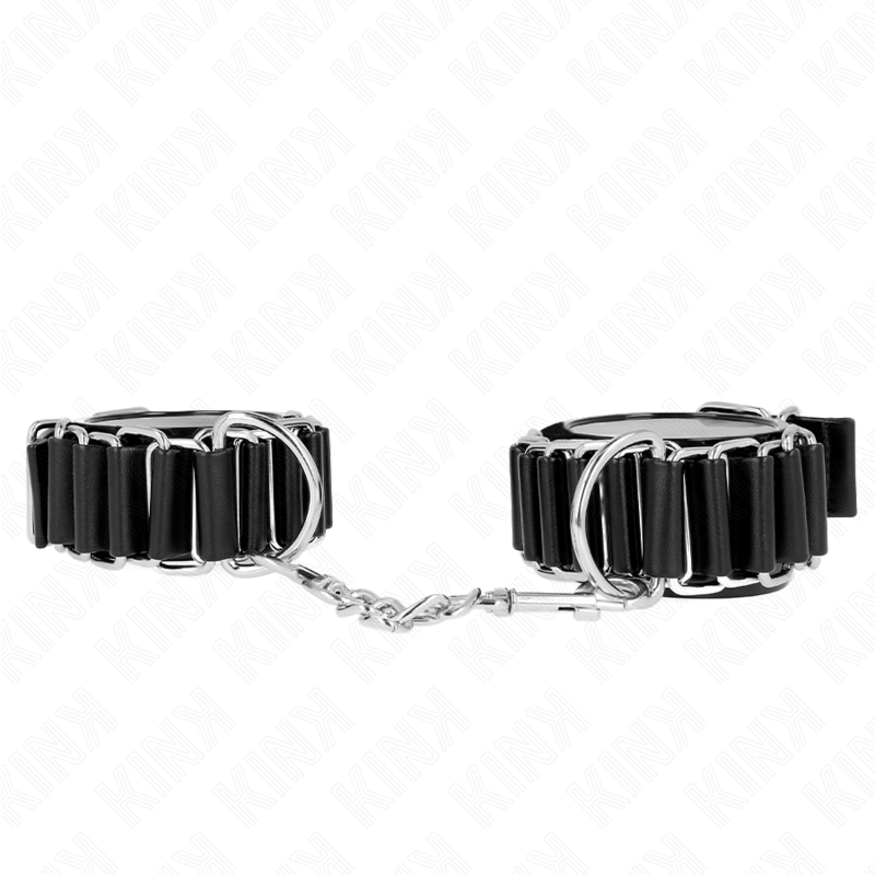 KINK - SCHARNIERÄHNLICHE DÜNNE HANDGELENKFESSELN SCHWARZ VERSTELLBAR 16-22 CM X 3,5 CM Bondage-Fessel diskret online kaufen