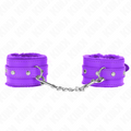KINK - PREMIUM PELZGEFÜTTERTE HANDGELENKFESSELN LILA MIT LILA GÜRTEL VERSTELLBAR 17-29 CM X 6 CM Bondage-Fessel diskret online kaufen
