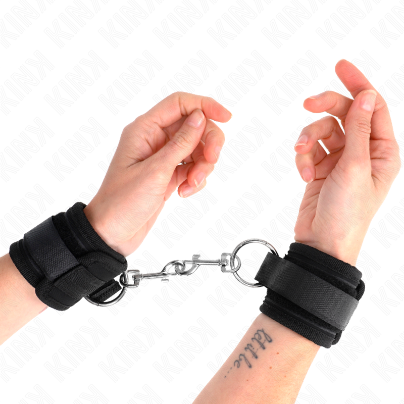 KINK - HANDGELENKFESSELN SCHWARZ VERSTELLBAR 18-35 CM X 6 CM Produktansicht und Details