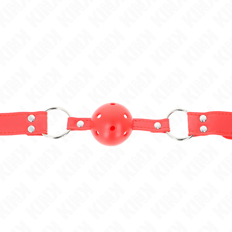 KINK - KOMPLETTER ROTER HOHLBALLKNEBEL 62 x 2 CM für sinnliche und diskrete Momente