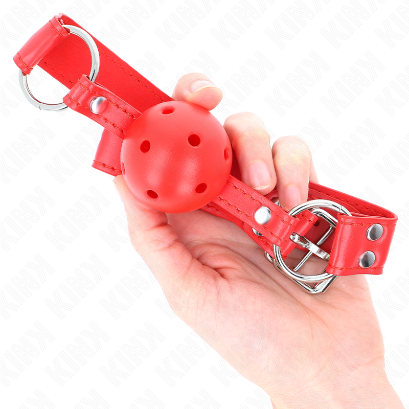 KINK - KOMPLETTER ROTER HOHLBALLKNEBEL 62 x 2 CM hochwertiges Zubehör