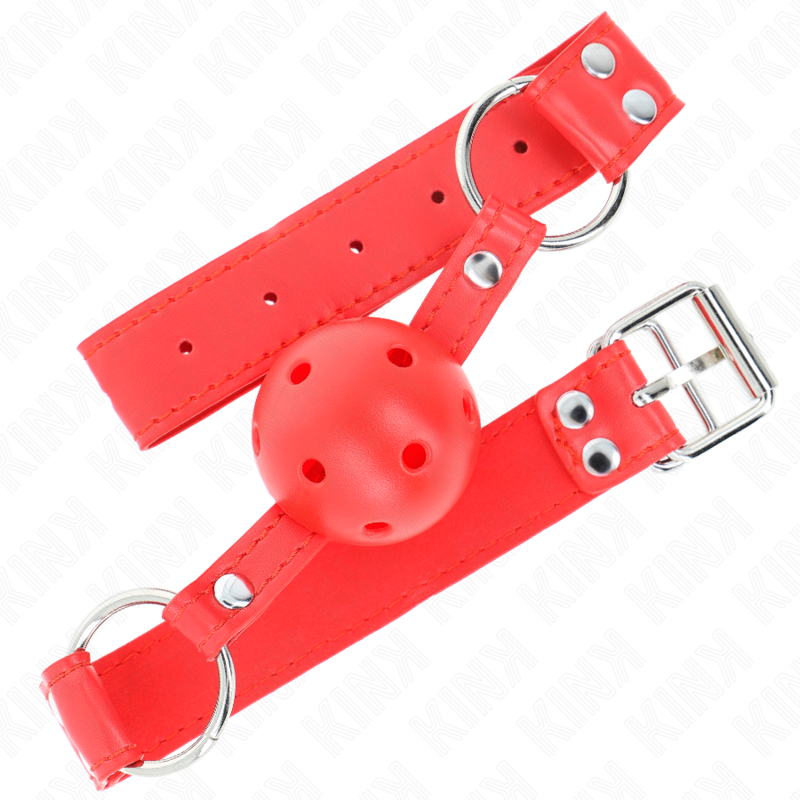 KINK - KOMPLETTER ROTER HOHLBALLKNEBEL 62 x 2 CM bei Secret Pulse im Erotikshop