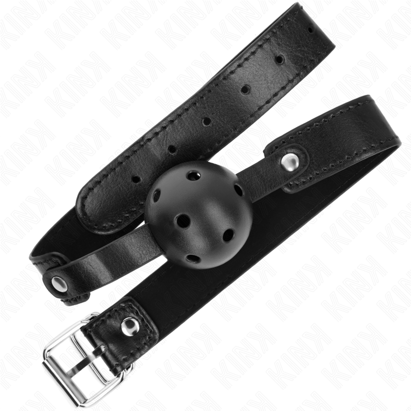 KINK - SCHWARZER ATMUNGSAKTIVER BALL 4,5 CM Knebel 65 x 2,5 CM für sinnliche und diskrete Momente