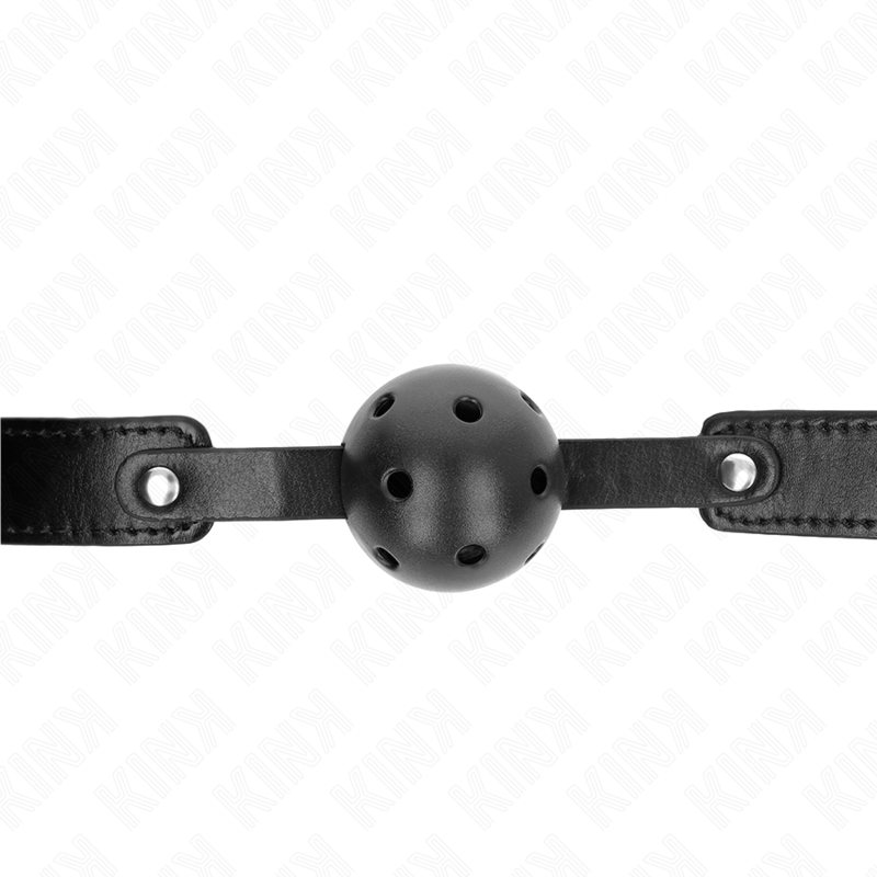 KINK - SCHWARZER ATMUNGSAKTIVER BALL 4,5 CM Knebel 65 x 2,5 CM hochwertiges Zubehör