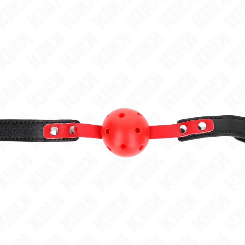 KINK - ROTER HOHLKUGEL, 4 CM, KNEBEL, SCHWARZER GURT 60 x 2 CM, VERSTELLBAR 37-52 CM Produktansicht und Details