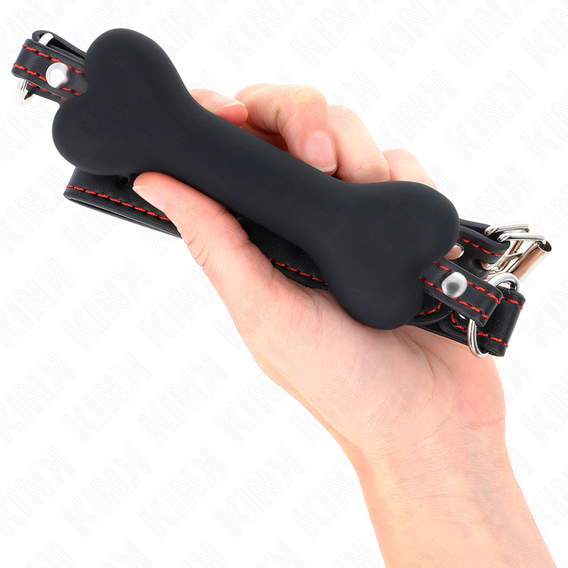 KINK - SCHWARZER KNOCHEN 12 CM GAG 63 x 2 CM für sinnliche und diskrete Momente