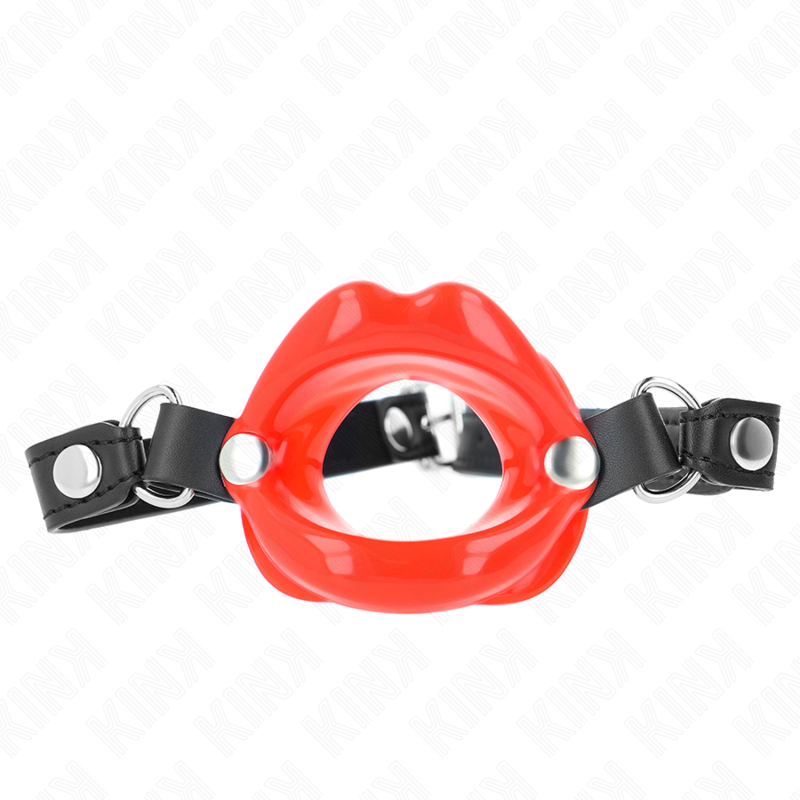 KINK - LIP 8 CM KNEBEL MIT ROTEM KUNSTLEDERBAND 63 x 2 CM VERSTELLBAR 39-58 CM Ballknebel diskret online kaufen