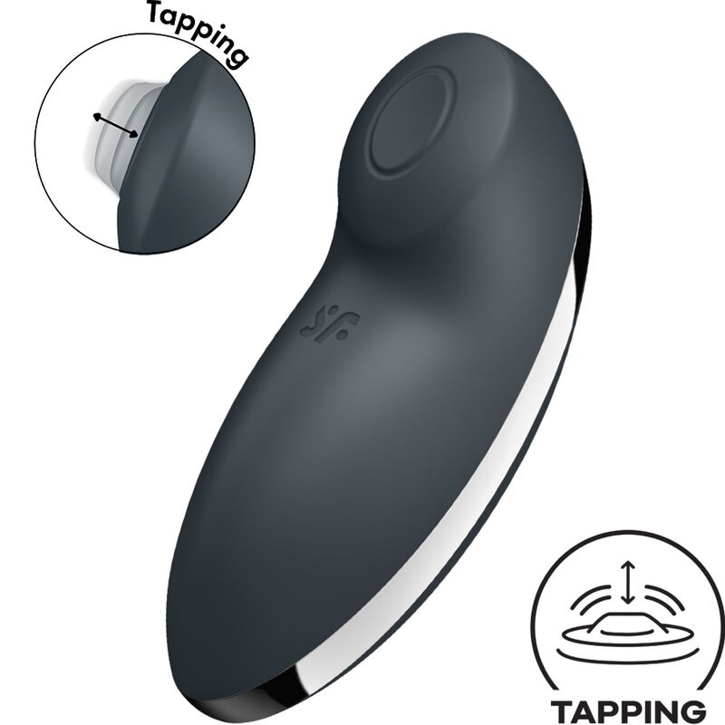 SATISFYER - TAP & CLIMAX 2 VIBRATOR & STIMULATOR GRAU – Klitorisstimulator Bild 3
