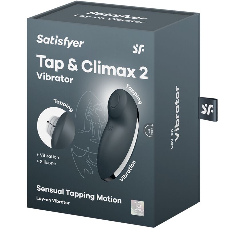 SATISFYER - TAP & CLIMAX 2 VIBRATOR & STIMULATOR GRAU – Klitorisstimulator Bild 12