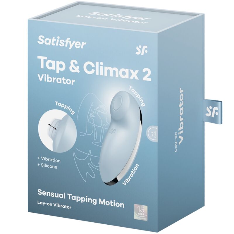 SATISFYER - TAP & CLIMAX 2 VIBRATOR & STIMULATOR BLAU – Klitorisstimulator Bild 13