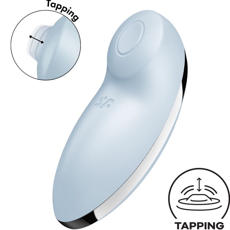 SATISFYER - TAP & CLIMAX 2 VIBRATOR & STIMULATOR BLAU – Klitorisstimulator Bild 3