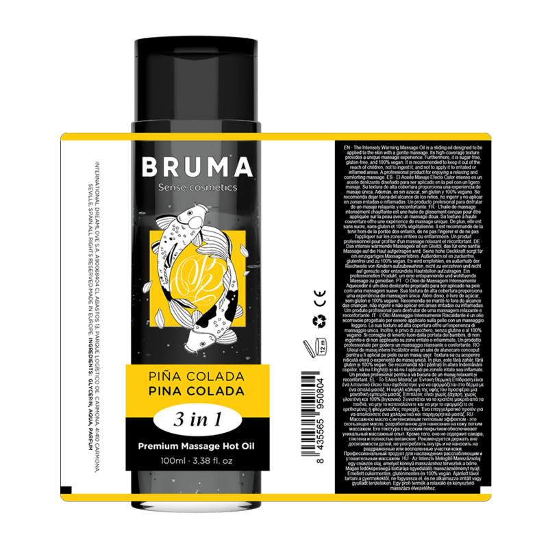 BRUMA Premium-Massageöl Pina Colada 3-in-1 100 ml – Wärmeeffekt & Intimöl hochwertiges Zubehör