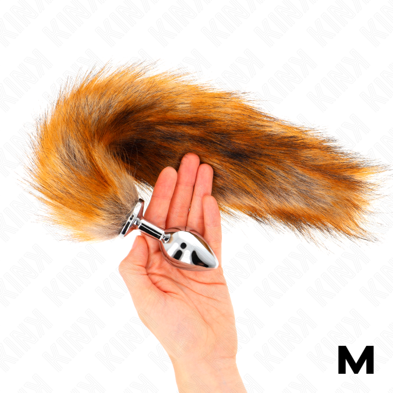 KINK - ANAL PLUG GRÖSSE M 8 X 3,5 CM MIT KUNSTSTOFFSCHWANZ 40 CM BRAUN bei Secret Pulse im Erotikshop