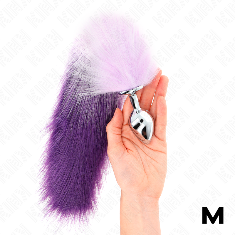 KINK - ANAL PLUG GRÖSSE M 8 X 3,5 CM MIT KUNSTSTOFFSCHWANZ 40 CM LILA Produktansicht und Details