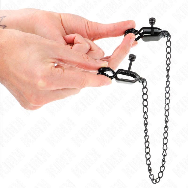 KINK - FLACHE KETTE NIPPELKLEMMEN SCHWARZ 30 CM für sinnliche und diskrete Momente