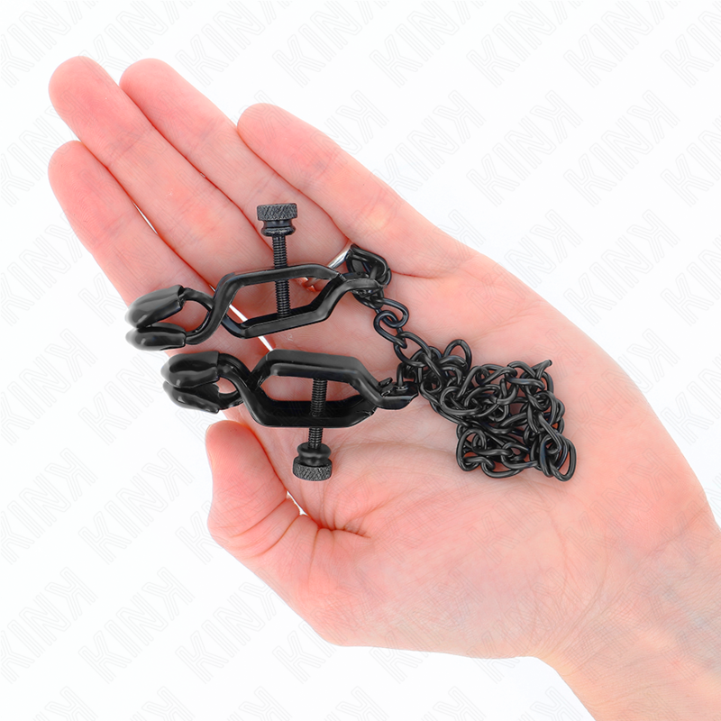 KINK - FLACHE KETTE NIPPELKLEMMEN SCHWARZ 30 CM bei Secret Pulse im Erotikshop