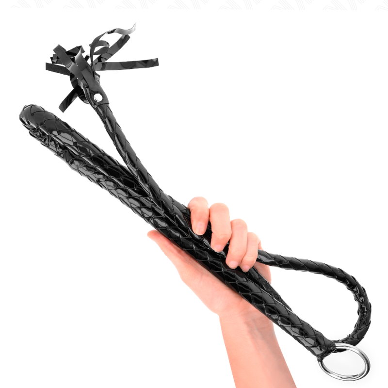 KINK Lange glänzende PVC-Peitsche 138 cm – Bondage & BDSM | Secret Pulse bei Secret Pulse im Erotikshop