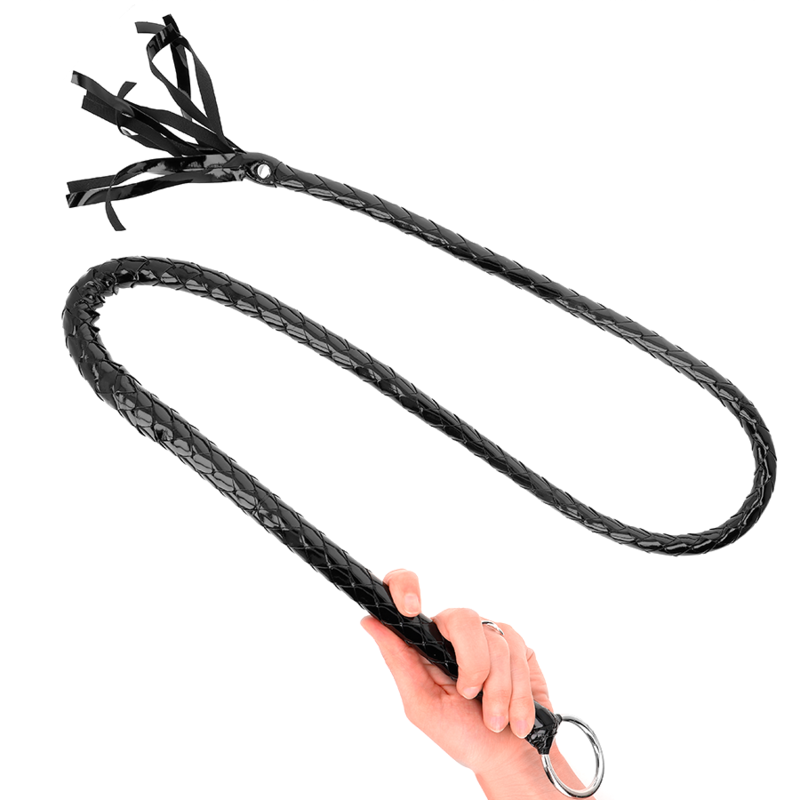 KINK Lange glänzende PVC-Peitsche 138 cm – Bondage & BDSM | Secret Pulse hochwertiges Zubehör