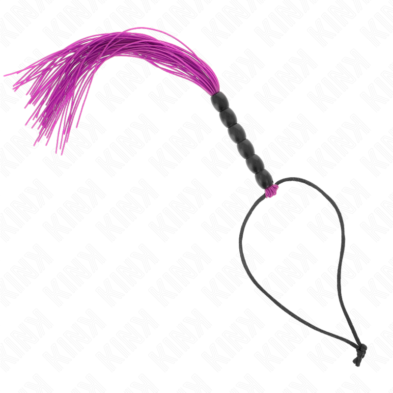 KINK - MINI SILIKONPEITSCHE MIT 6 LILA PERLEN 26 CM Produktansicht und Details