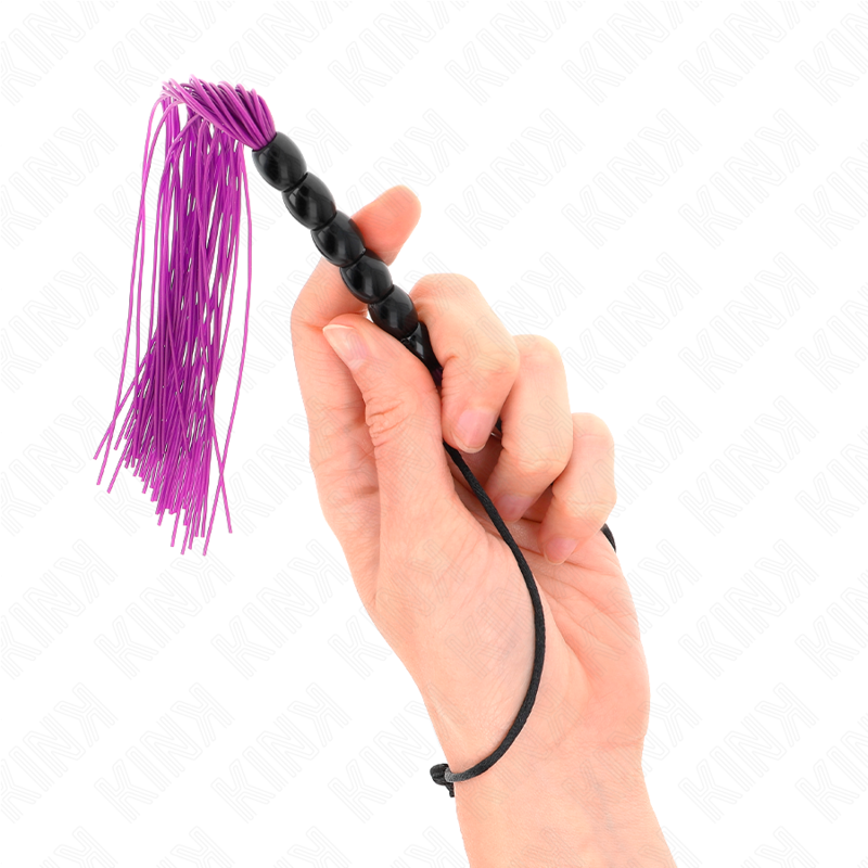 KINK - MINI SILIKONPEITSCHE MIT 6 LILA PERLEN 26 CM bei Secret Pulse im Erotikshop