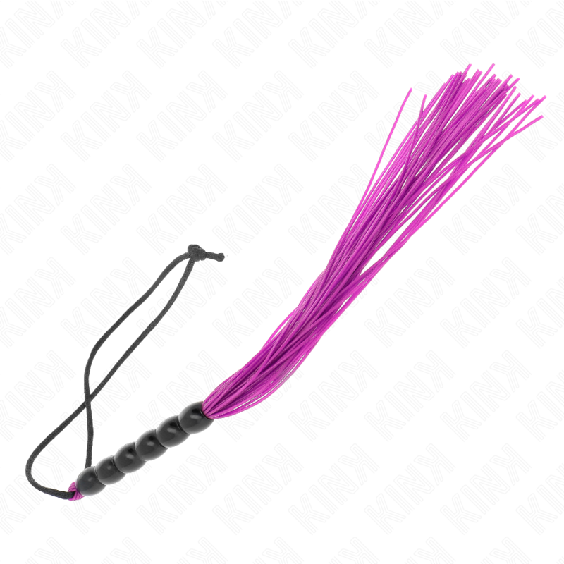 KINK - MINI SILIKONPEITSCHE MIT 6 LILA PERLEN 26 CM für sinnliche und diskrete Momente