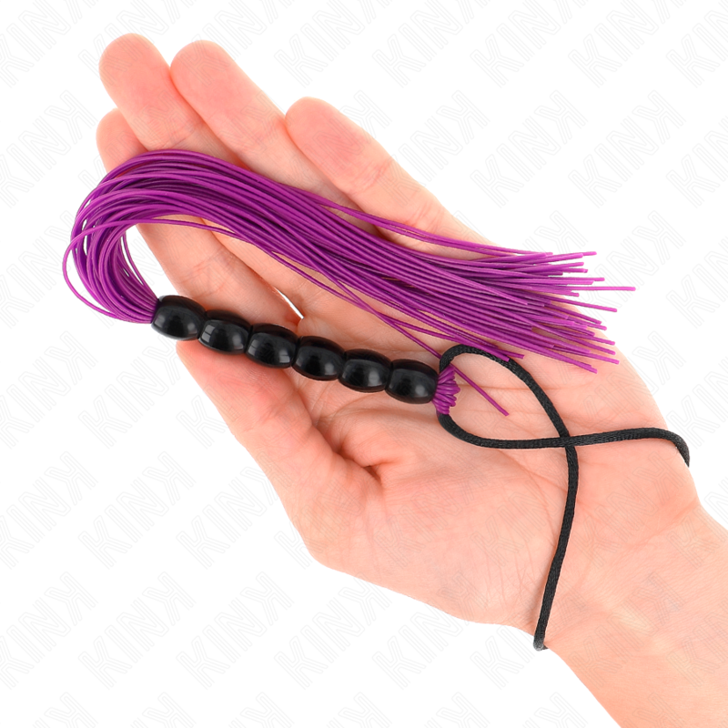 KINK - MINI SILIKONPEITSCHE MIT 6 LILA PERLEN 26 CM hochwertiges Zubehör