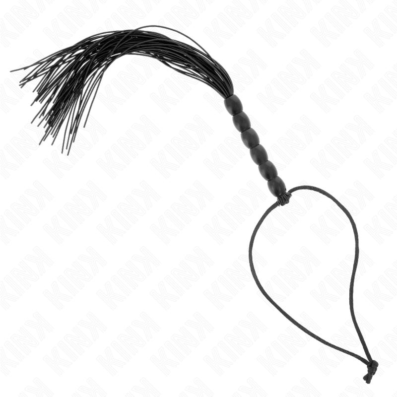 KINK - MINI SILIKONPEITSCHE MIT 6 SCHWARZEN PERLEN 26 CM Produktansicht und Details