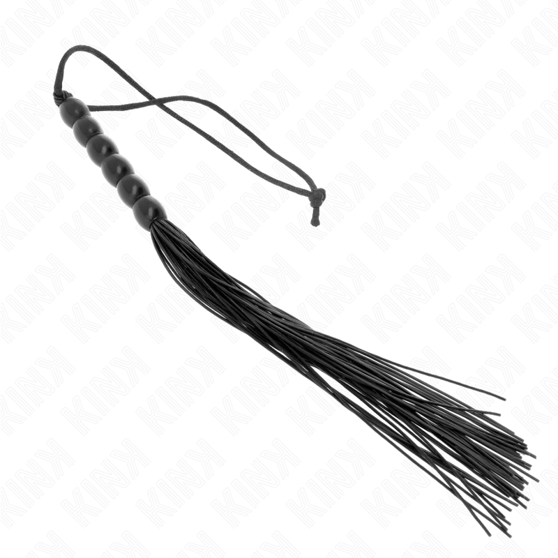 KINK - MINI SILIKONPEITSCHE MIT 6 SCHWARZEN PERLEN 26 CM bei Secret Pulse im Erotikshop