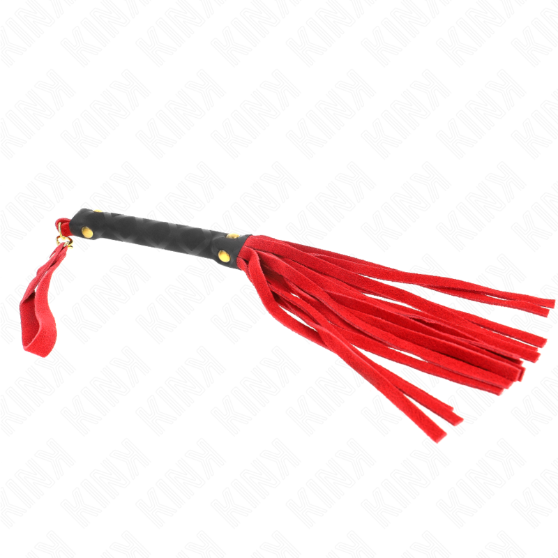 KINK Rote Wildleder Mini-Peitsche 30 cm – Bondage & BDSM | Secret Pulse für sinnliche und diskrete Momente
