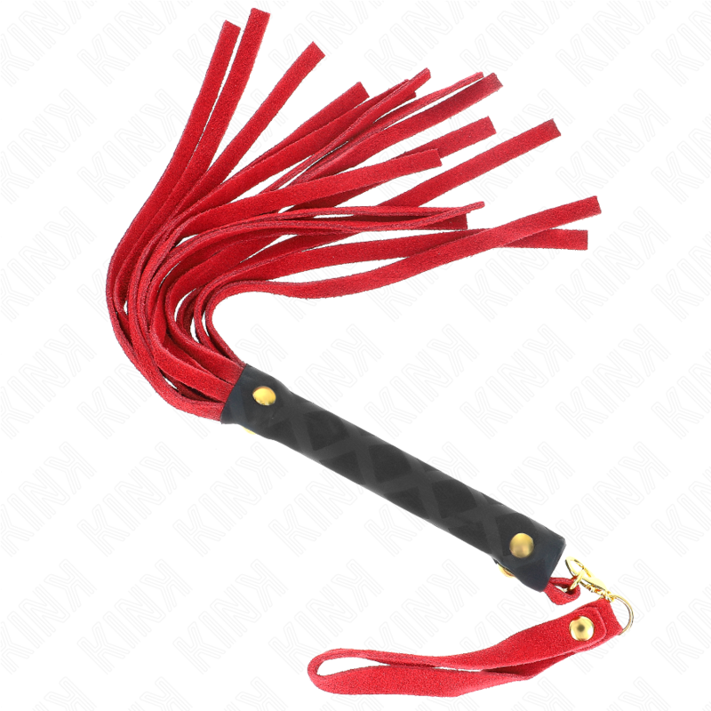 KINK Rote Wildleder Mini-Peitsche 30 cm – Bondage & BDSM | Secret Pulse Bondage-Fessel diskret online kaufen