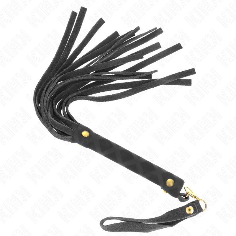 KINK Schwarze Wildleder Mini-Peitsche 30 cm – Bondage & BDSM | Secret Pulse Bondage-Fessel diskret online kaufen